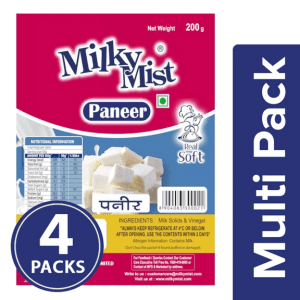 Milky Mist Paneer – Rich In Protein, Calcium, Excellent Taste, 4×200 g Multipack