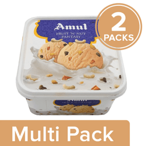 Amul Real Ice Cream – Fruit ‘n’ Nut Fantasy, 2×1 L Multipack